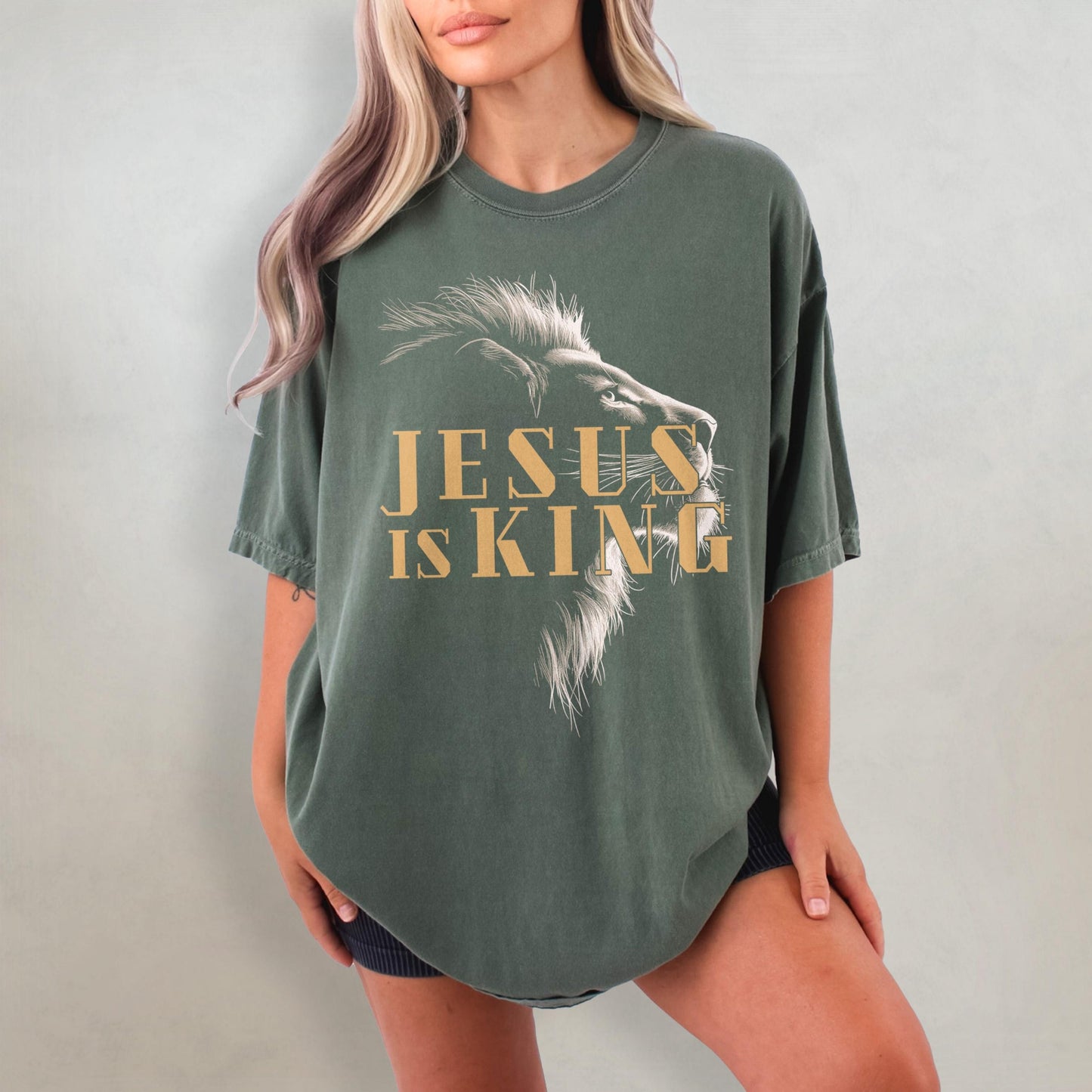 Jesus Is King Tee Lion