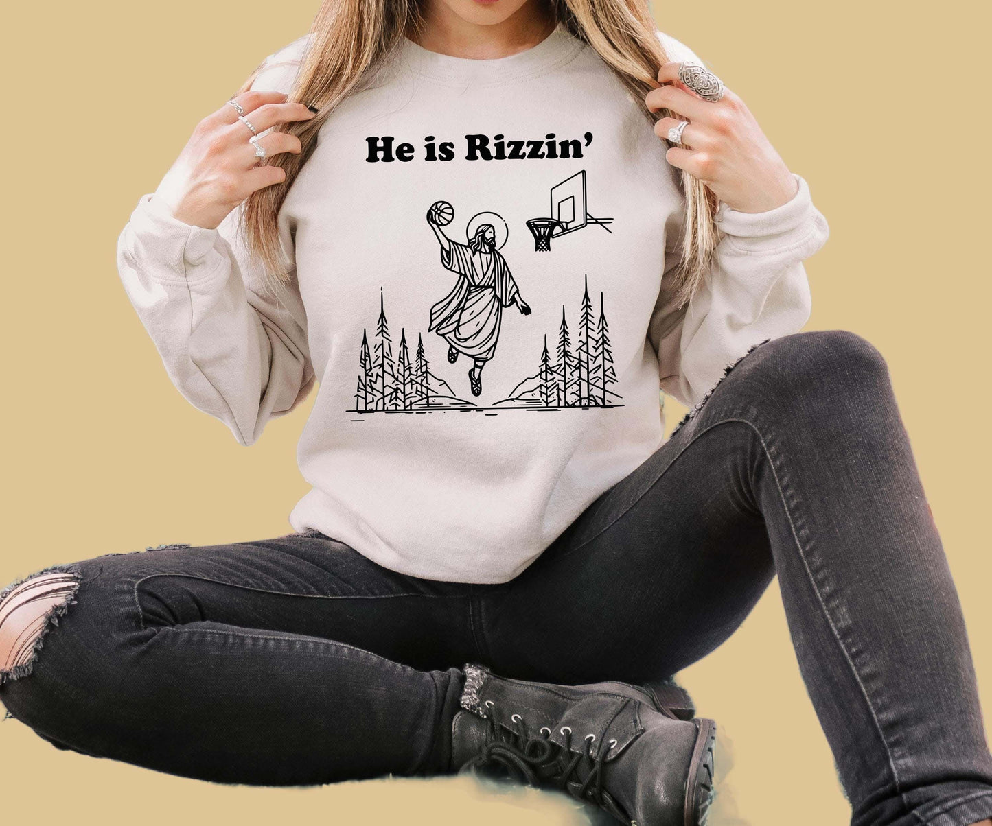He Is Rizzen Sweater