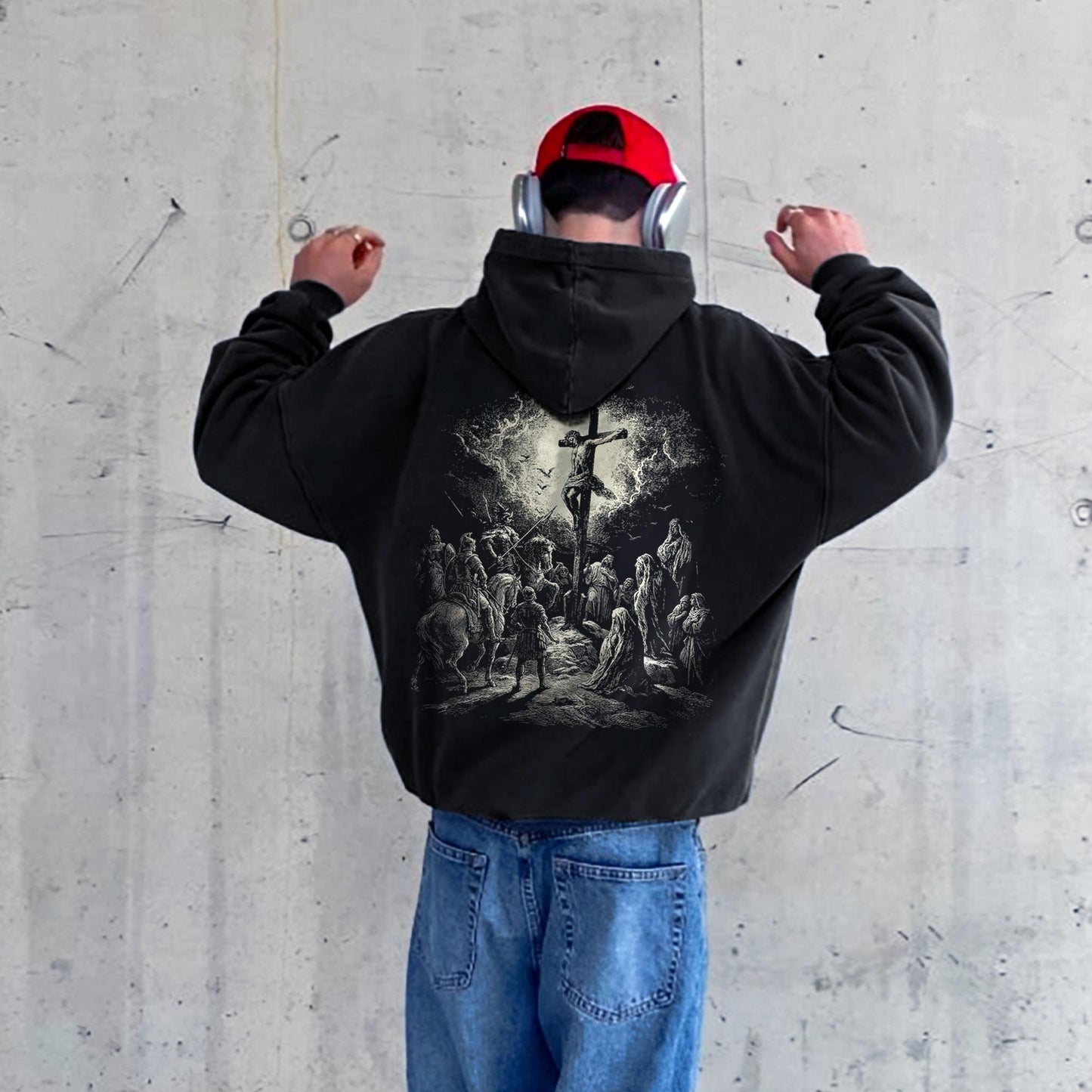 Jesus Crucifixion Vintage Style Hoodie