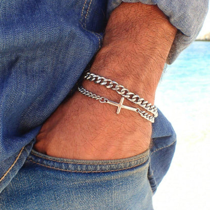 Cross Cuban Bracelet