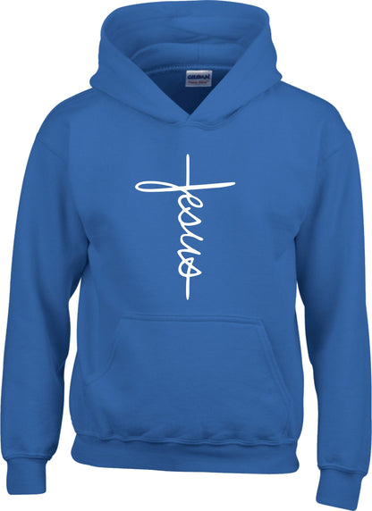 Jesus Signature Vertical Cross Hoodie