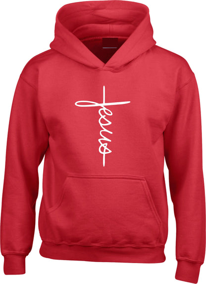 Jesus Signature Vertical Cross Hoodie
