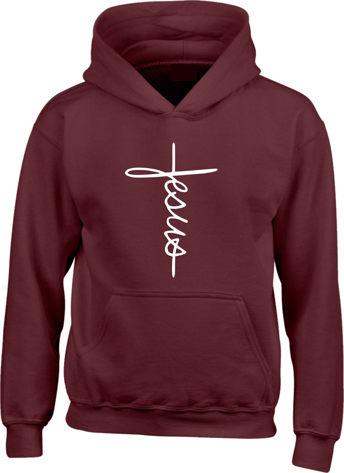 Jesus Signature Vertical Cross Hoodie