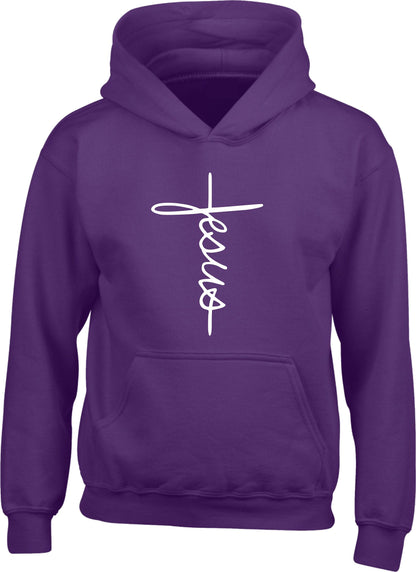 Jesus Signature Vertical Cross Hoodie