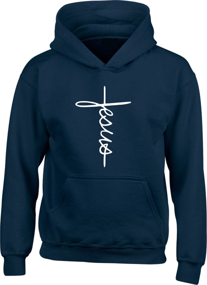 Jesus Signature Vertical Cross Hoodie