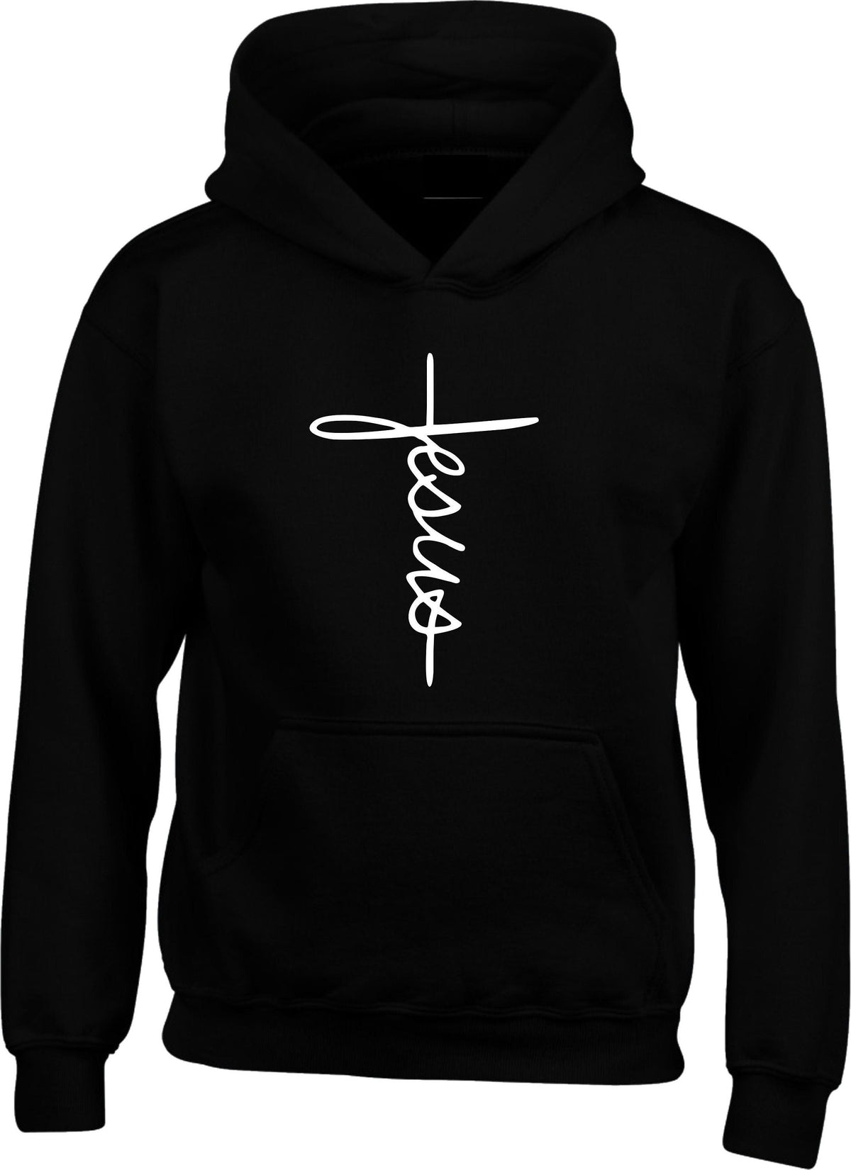 Jesus Signature Vertical Cross Hoodie