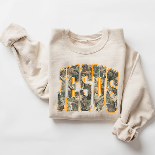 Jesus Camo Bow Sweatshirt