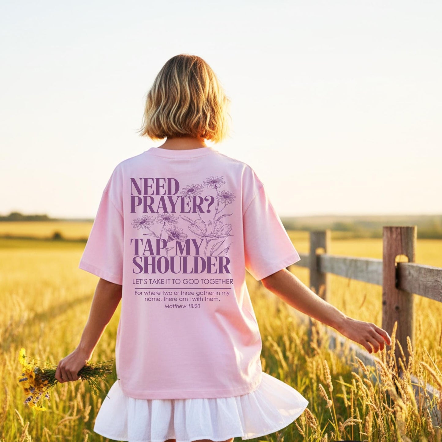Need Prayer Tap My Shoulder Floral Shirt