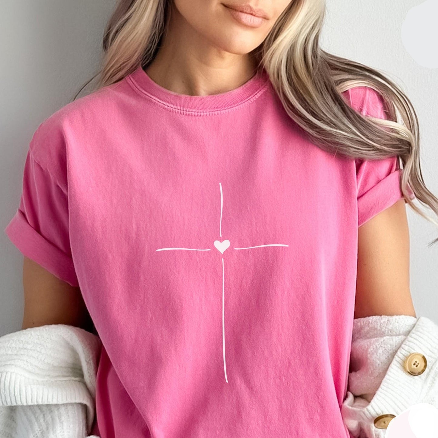 Minimal Cross Heart Tee