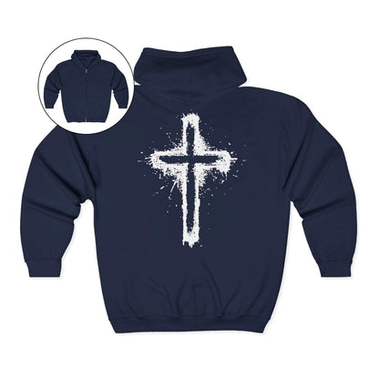 Spray Paint Cross Graphic Hoodie