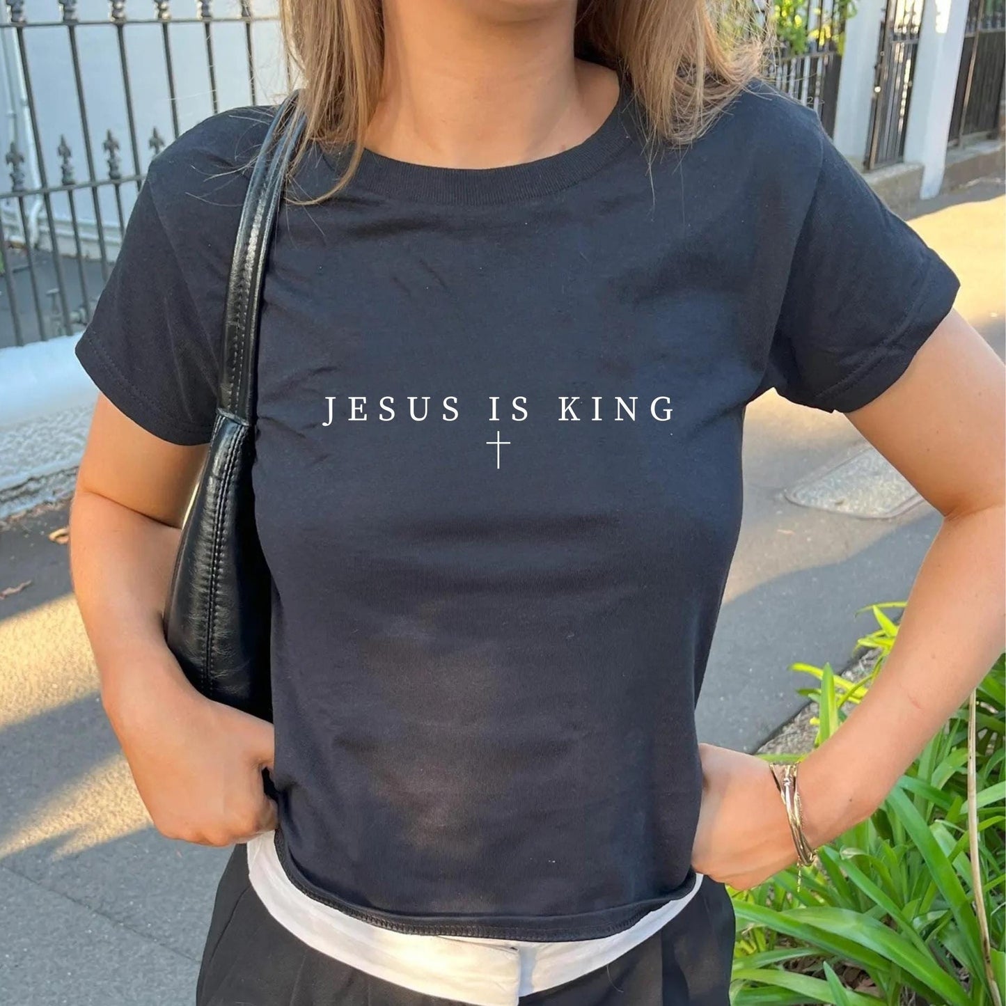 Jesus is King Baby Tee 90s Style