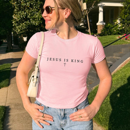 Jesus is King Baby Tee 90s Style
