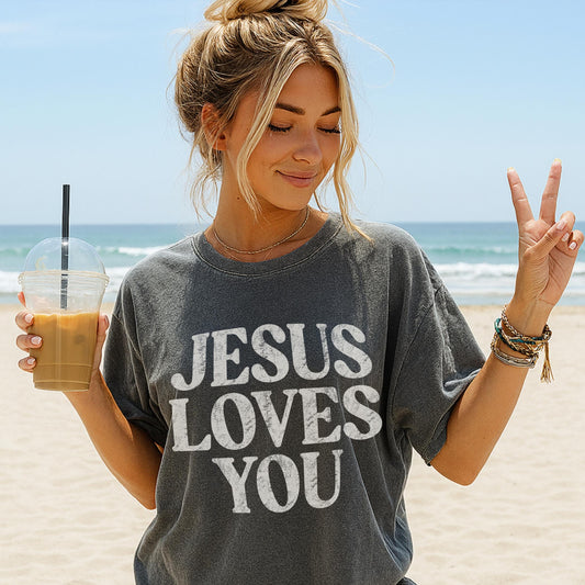 Jesus Loves You Retro Tee