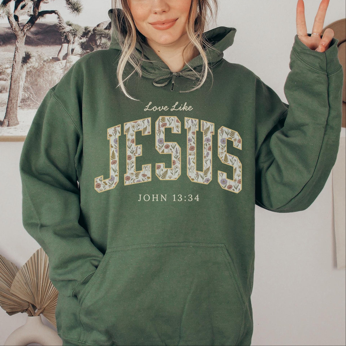 Love Like Jesus Trendy Christian Hoodie