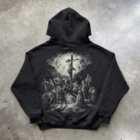 Jesus Crucifixion Vintage Style Hoodie